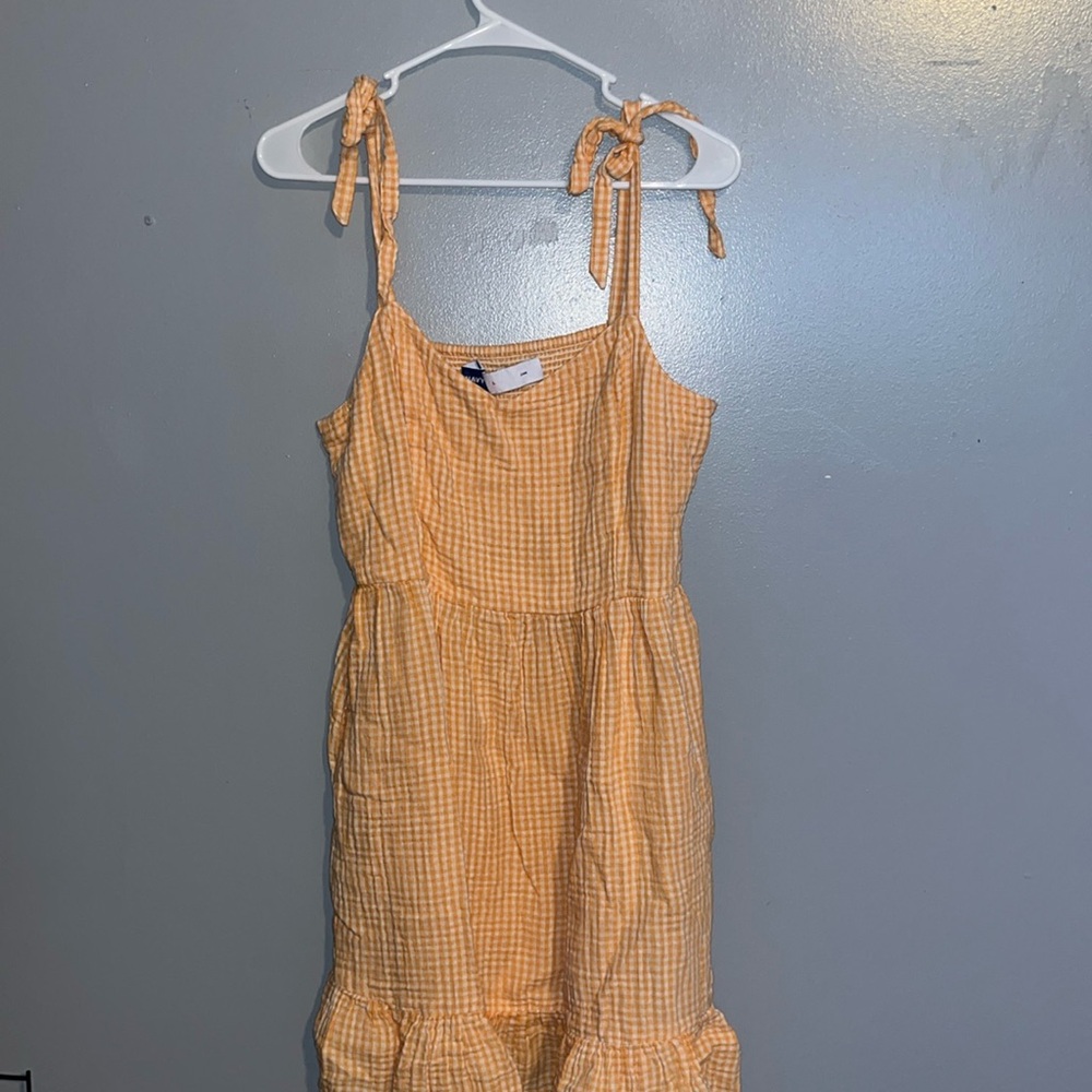 Orange plaid picnic dress